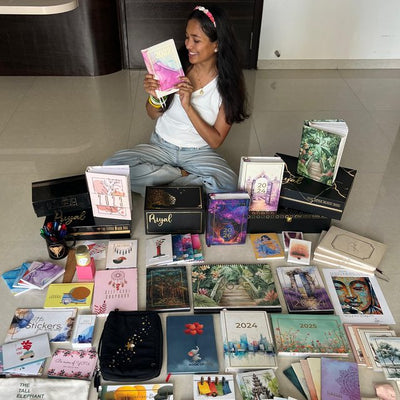 A TTE community member with her Little Black Box collection