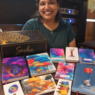 A TTE community member with her Little Black Box collection