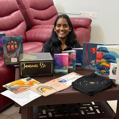 A TTE community member with her Little Black Box collection