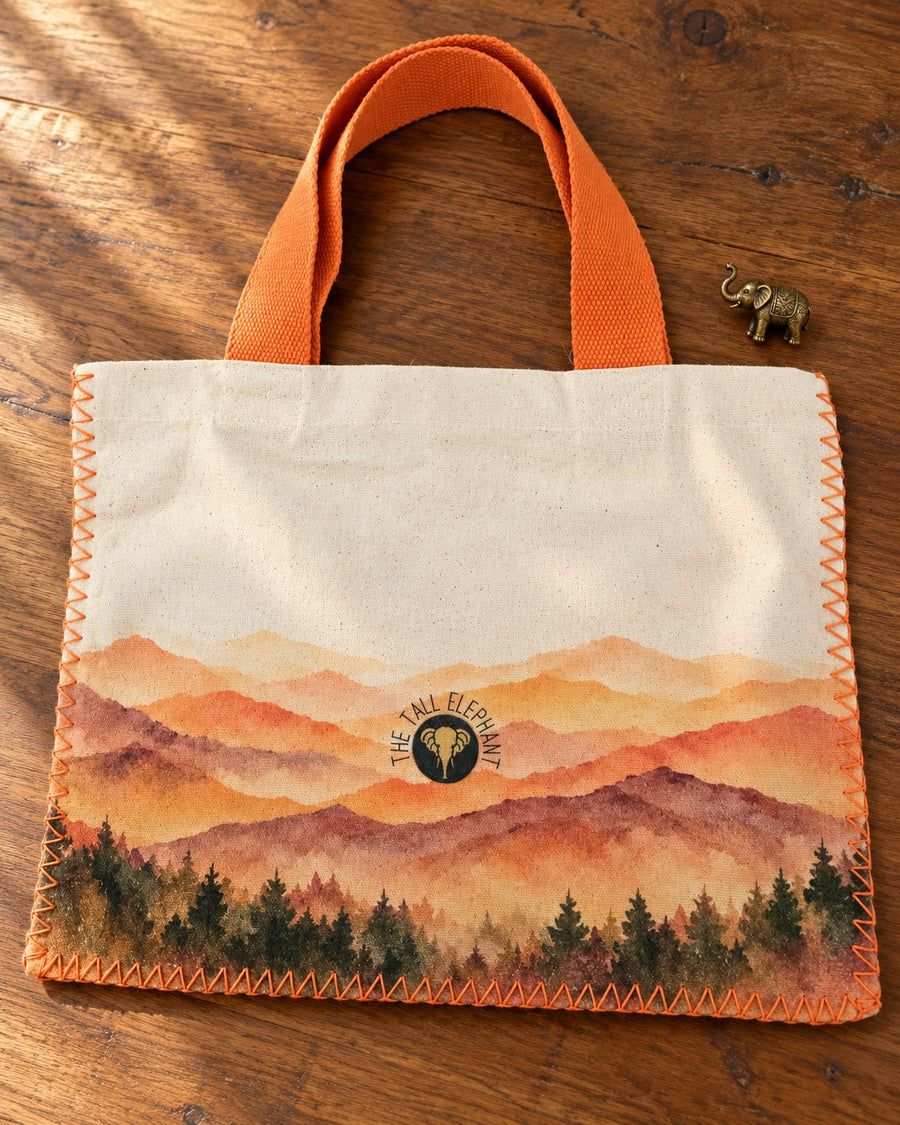Journal Tote with the elephant and mountains